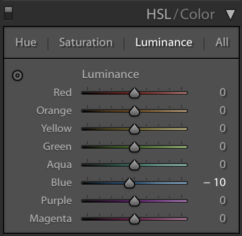 lightroom luminance